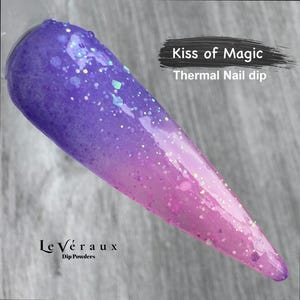 Thermal Dip Powder | Purple to Pink, Silver Flake Colour Changing Nail Dip
