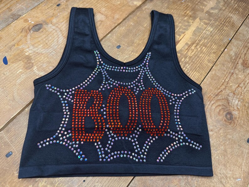 Halloween Rhinestone Cheer Sports Bra – Sparkly Cheerleading Top - Etsy