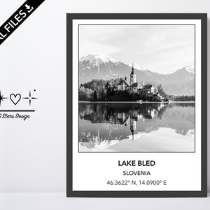 Sky And Stars Design
Charlotte Hagg
Instant Download
Digital Wall Art
Printable Poster
Ready to Print
Europe
Coordinate Map World
longitude
Latitude
Geography
Slovenia
Ljubljana Lake Castle Island Water Location Julian Alps Upper Carniolan Lesce