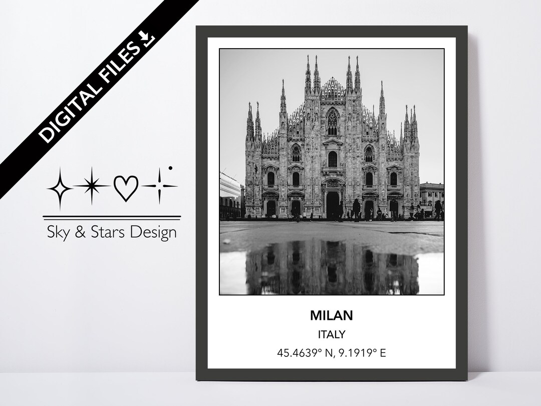 Digital Photo of Piazza Del Duomo, Milan, Italy, Europe, City, Black ...
