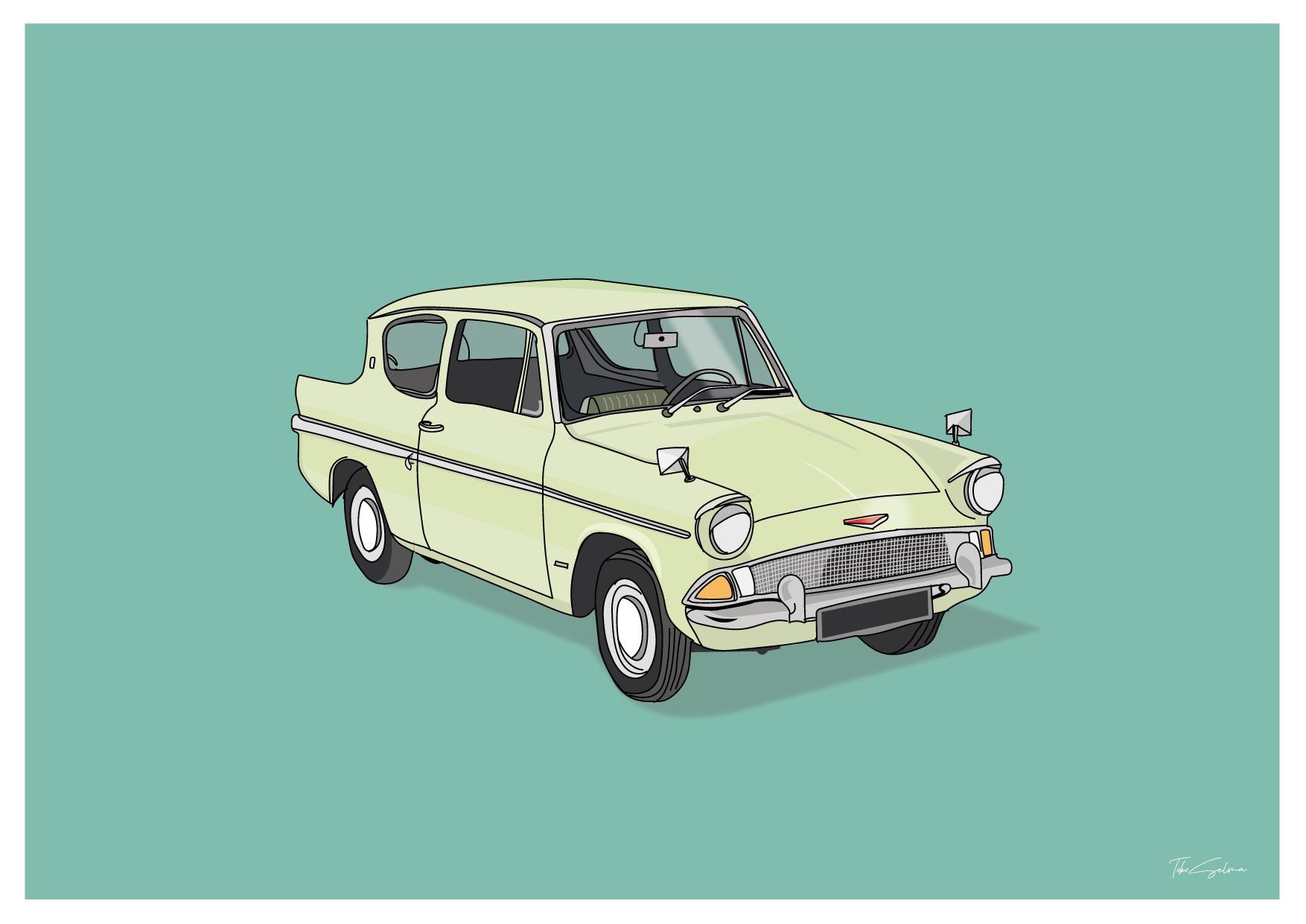 Ford Anglia Wall Art UK