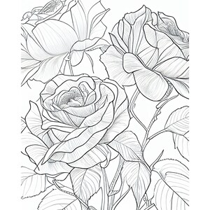 Over 100 Flowers Coloring Book Pages. Printable PDF Downloads. for