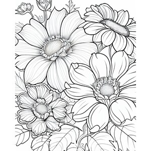 Over 100 Flowers Coloring Book Pages. Printable PDF Downloads. for