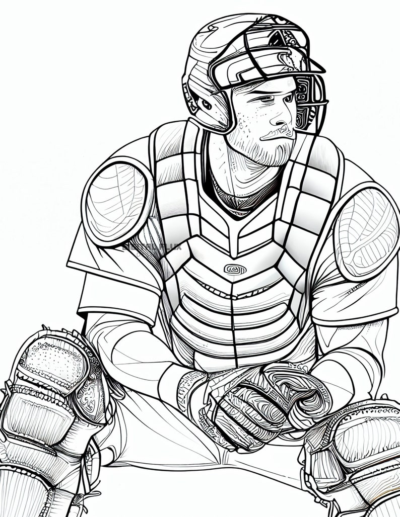 Printable Baseball Coloring Pages. Instant Download PDF. 20 Pages. Kids