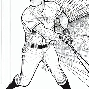 Printable Baseball Coloring Pages Instant Download PDF 20 Pages Kids