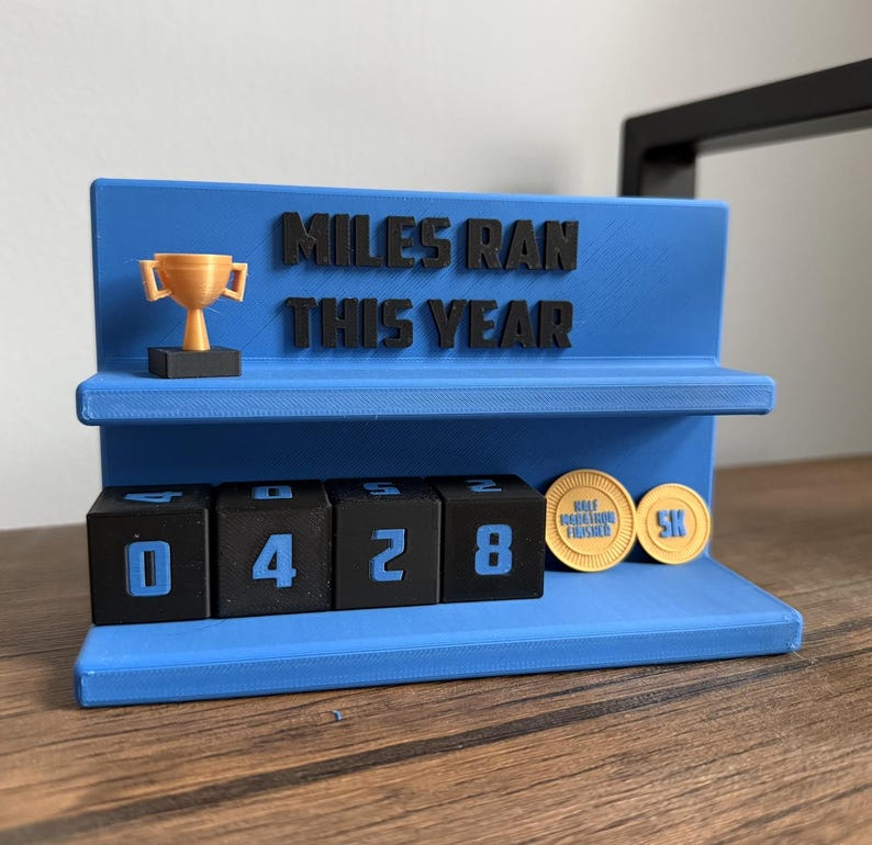 3D Printed Runner Gift – Mileage Tracker Medal & Goal Display - Etsy