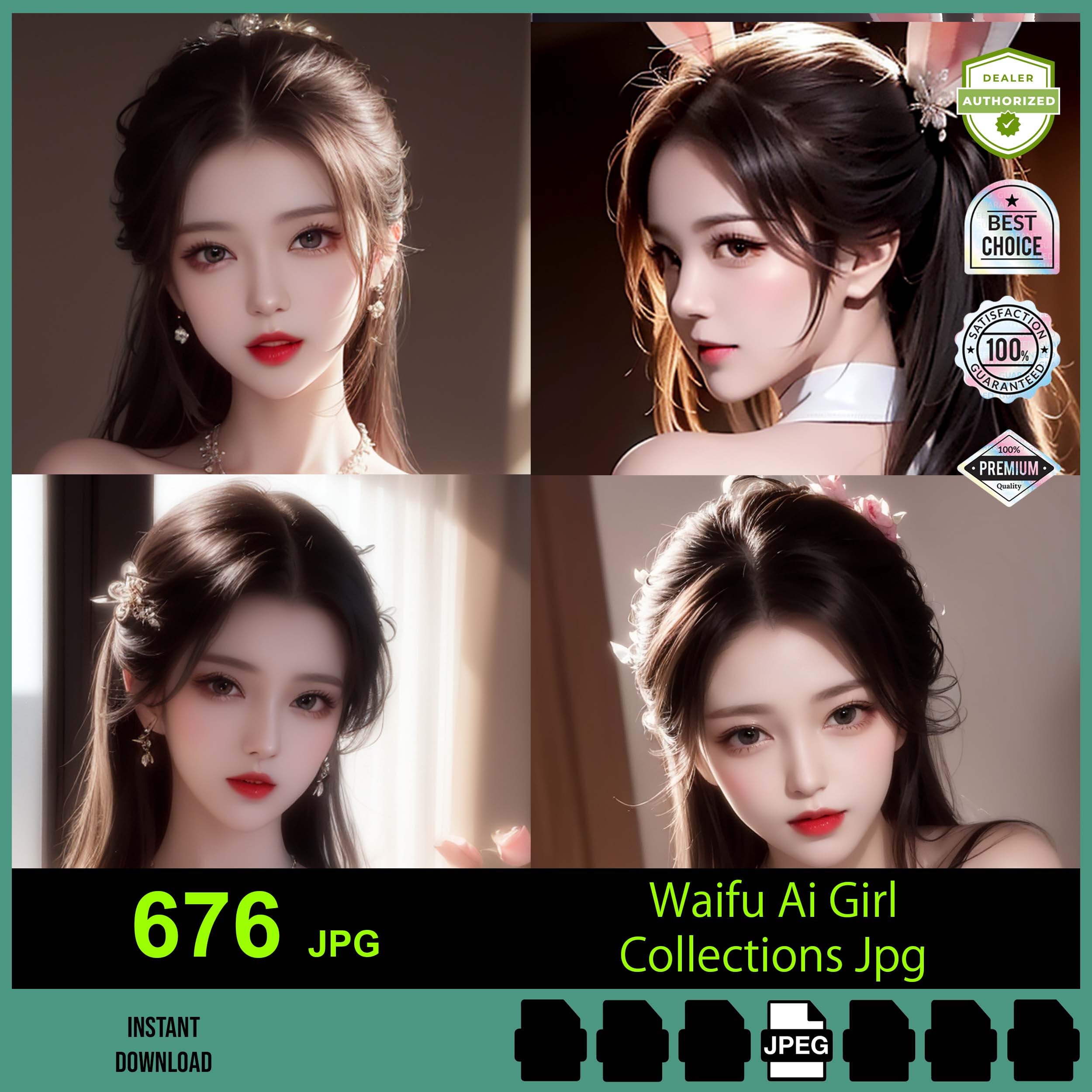 Waifu078 AI Pretty Girl Art Digital Collections , 676pcs Bundle Pack ...