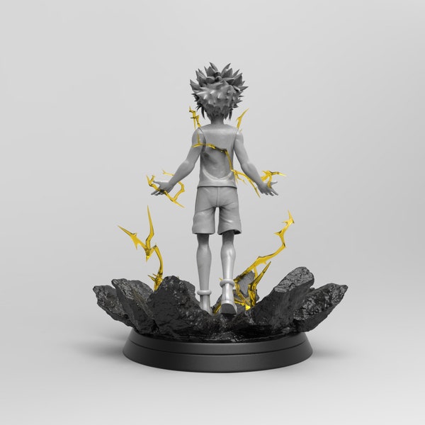 E649 - Anime character design, The hunter 2 boy statue, STL 3D model design print download files