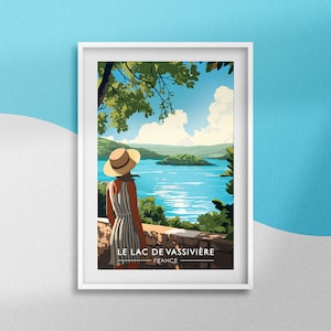 Poster zum Vassivière-See, Poster Creuse, Limousin, Souvenir, Vassivière, Dekoration, Frankreich, Reiseposter, Naturort, Poster, Vassivière-See