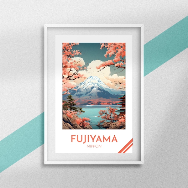 Poster Mont Fuji Impression Japon Cadeau Fujiyama Affiche Japon Souvenir Asie Cadeau Voyage Japon Décoration Asiatique Cadre Japon Fujiyama