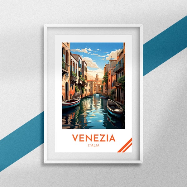 Affiche Venise Poster Italie Impression Vénétie Souvenir Voyage Venise Idée Cadeau Décoration Murale Venise Mur d'Art Nature Gondole Venise