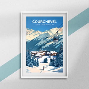 Courchevel Poster, Ski Resort Poster, Savoie Travel Souvenir, Tarentaise Poster, Mountain Decoration, Ski Gift, Alps Frame