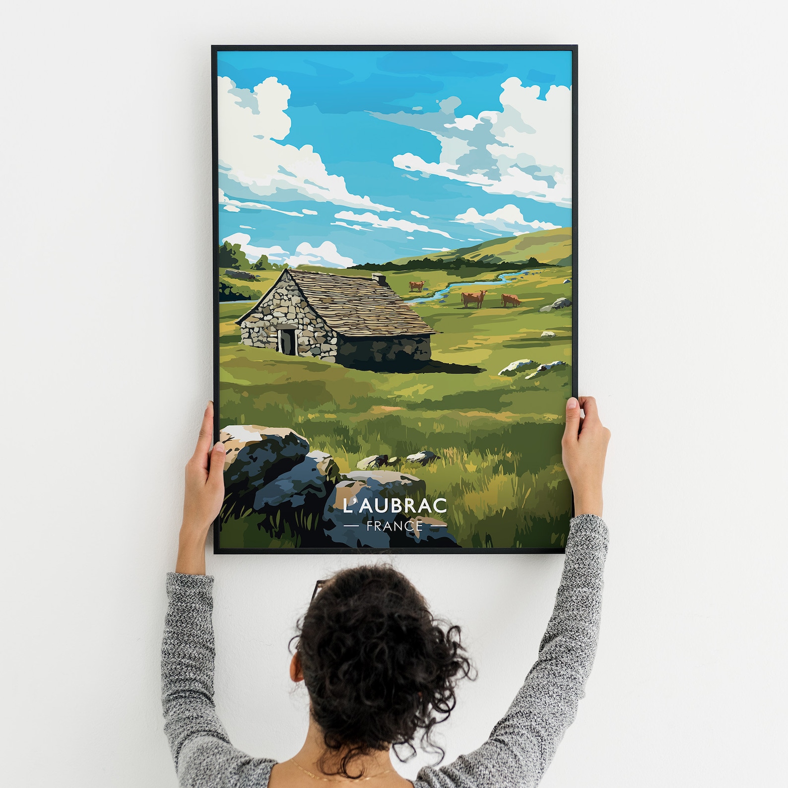 Affiche Poster Vintage Cantal - Multicolore, Papier, Neuve Sous Emballage