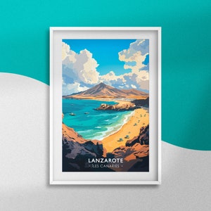 Cartel Lanzarote Cartel España Recuerdo Islas Canarias Decoración Lanzarote Cartel Viaje Cartel Islas Canarias Isla Lanzarote España