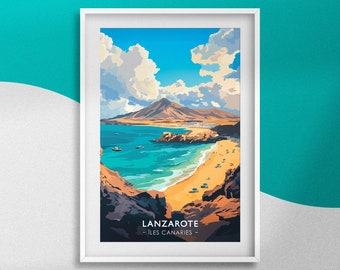 Cartel Lanzarote Cartel España Recuerdo Islas Canarias Decoración Lanzarote Cartel Viaje Cartel Islas Canarias Isla Lanzarote España