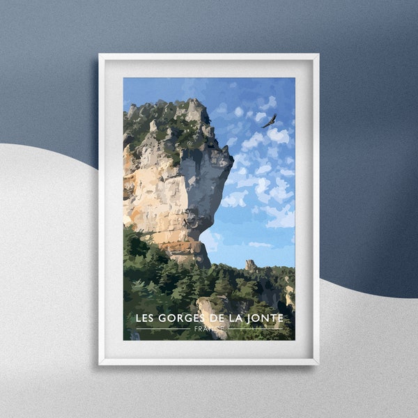 Gorges de la Jonte-Poster, Lozère-Poster, Aveyron-Wanddekoration, Reise-Souvenir, Urlaubsgeschenkidee, Geburtstagsgeschenk, Dekorationsobjekt