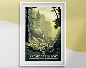 Huelgoat Forest Poster Brittany Travel Souvenir Huelgoat Poster Decoration Fontainebleau Breton Gift Brittany Frame Finistère