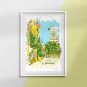 Antibes Poster Print France Poster French Riviera Monument The Cathedral of Our Lady of the Immaculate Conception Gift Idea Alpes-Maritimes