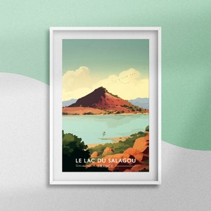 Salagou Lake Poster Hérault Poster Salagou Travel Souvenir Decoration Grand Site of Salagou and Mourèze Lodévois Larzac Poster Poster