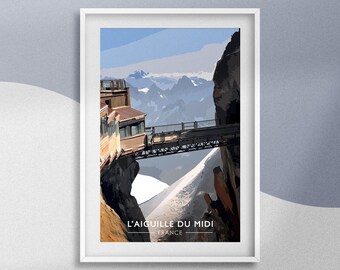 Cartel Aiguille du Midi Francia - Cartel “La experiencia imperdible de alta montaña” - Recuerdo de viaje