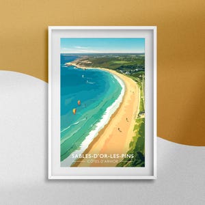 Sables-d'Or-les-Pins Poster Brittany Travel Souvenir Côtes-d'Armor Poster Decoration Côte De Penthièvre Gift Brittany Frame