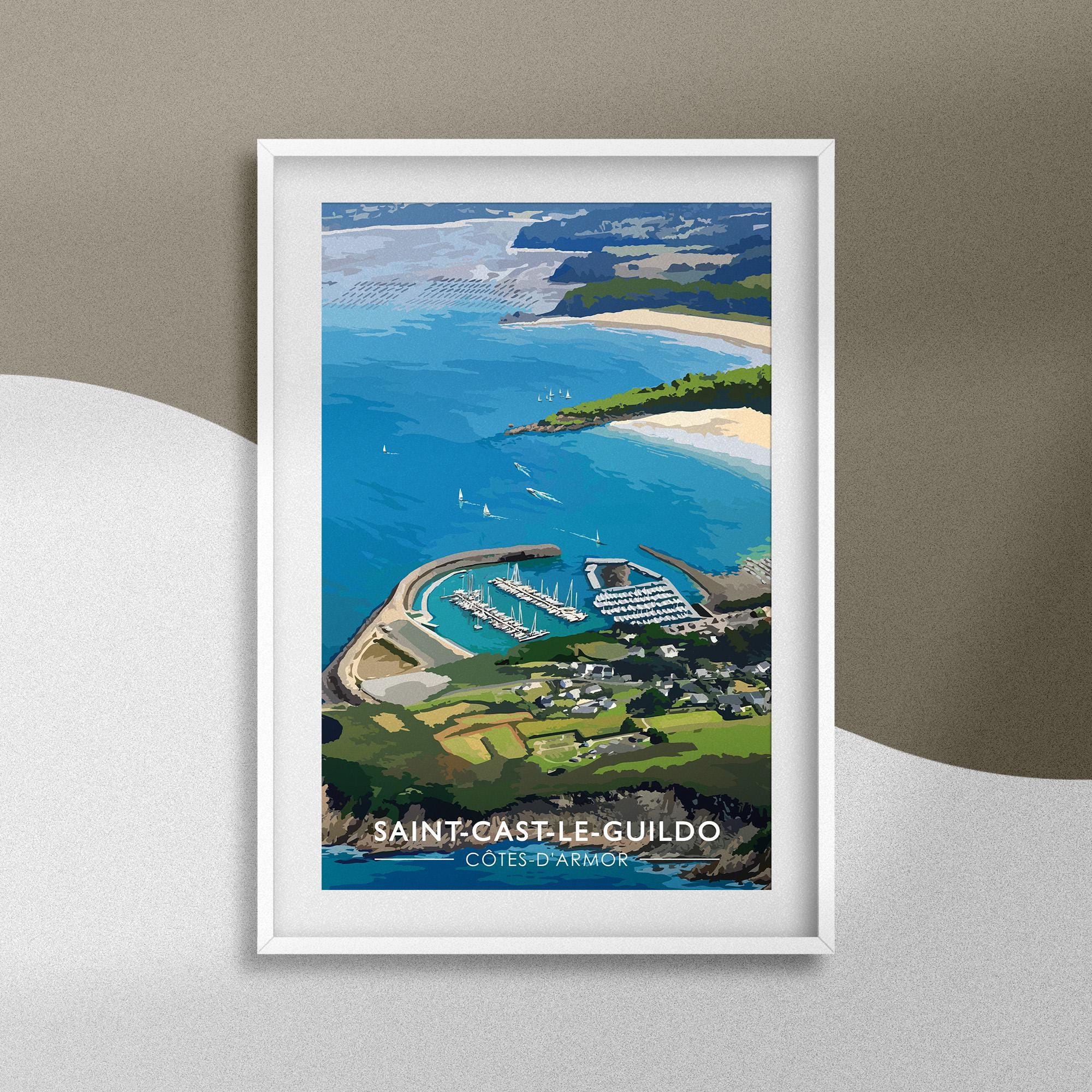 Saint-Cast-le-Guildo Poster Brittany Travel Souvenir Côtes-d'Armor Poster Decoration Emerald Coast Gift Brittany Frame