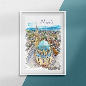 Mirepoix Poster, Ariège Poster, Original Decoration, Occitanie Gift Idea, Travel Souvenir, Wall Art, Product Made in France