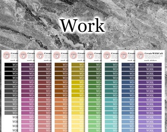 Work Banner Physical Stickers, custom colours, functional calendar labels organizer, work planner, work tracker labels for bullet journal