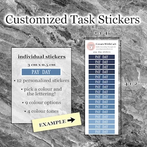 Custom Banner Sticker, custom colours, functional calendar labels organizer, personalized physical tracker labels for bullet journal/agenda