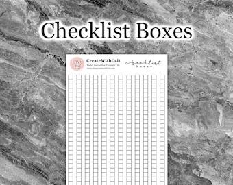 Checkbox sticker sheet, 0.5cm spacing notebooks, square checkbox labels, checklist boxes, physical sticker sheets, list making tracker