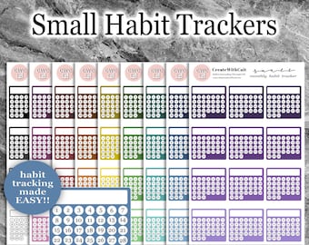 Monthly Habit Tracker Planner Physical Sticker, different colour minimal bullet journal daily routine tracker, build better habit stickers