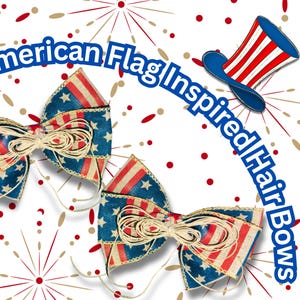 American flag bow, Patriotic hair bow, 4th of July bow, USA hair clip,  Stars and stripes bow,  Toddler hair clip, handmade bow usa,