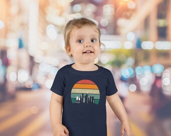 Minneapolis Skyline Retro  Toddler Short Sleeve Tshirt, Minnesota tshirt, Minnesota gift, toddler clothing