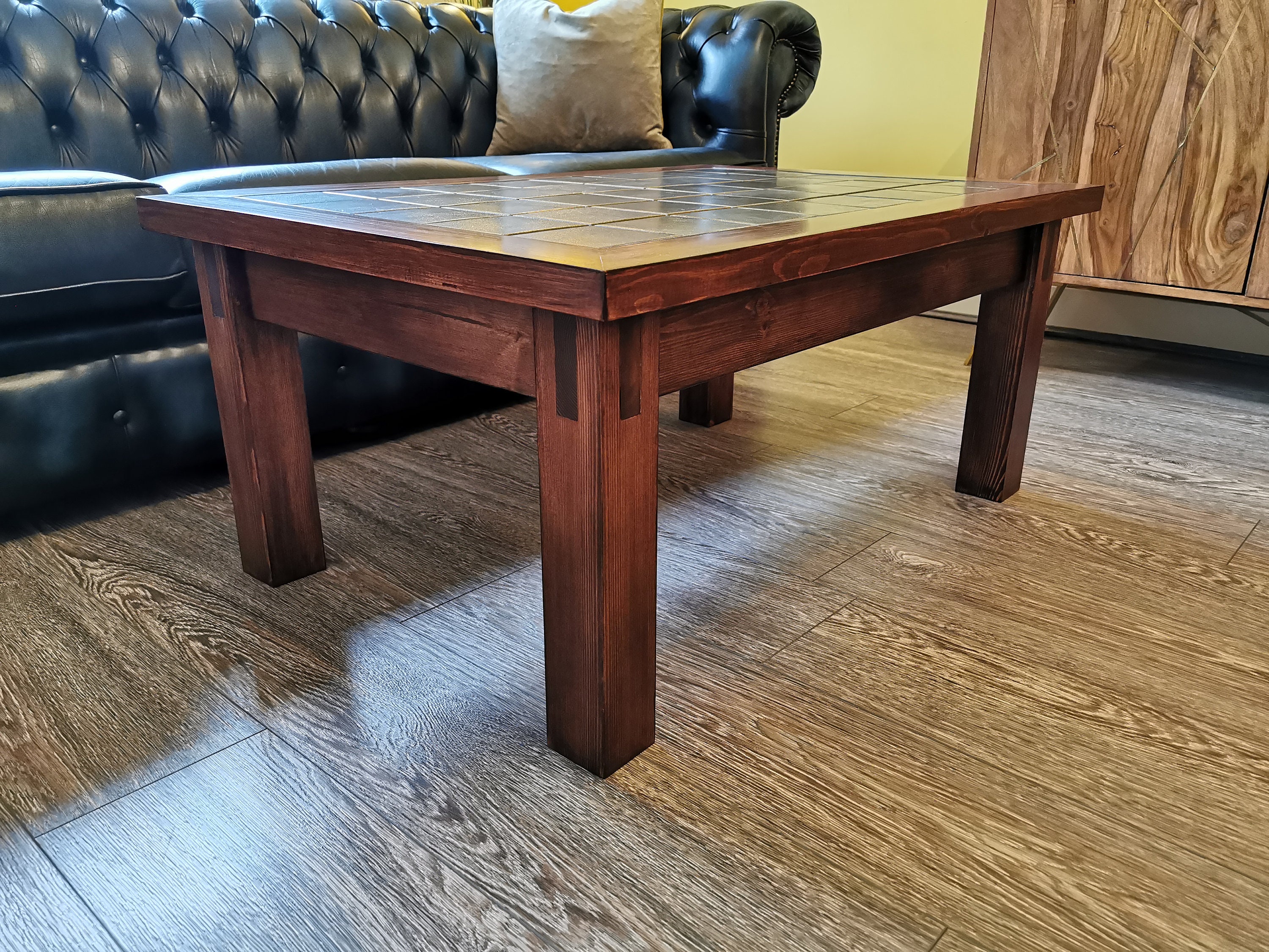 Solid Wood Ceramic Tiled Coffee Table - Etsy