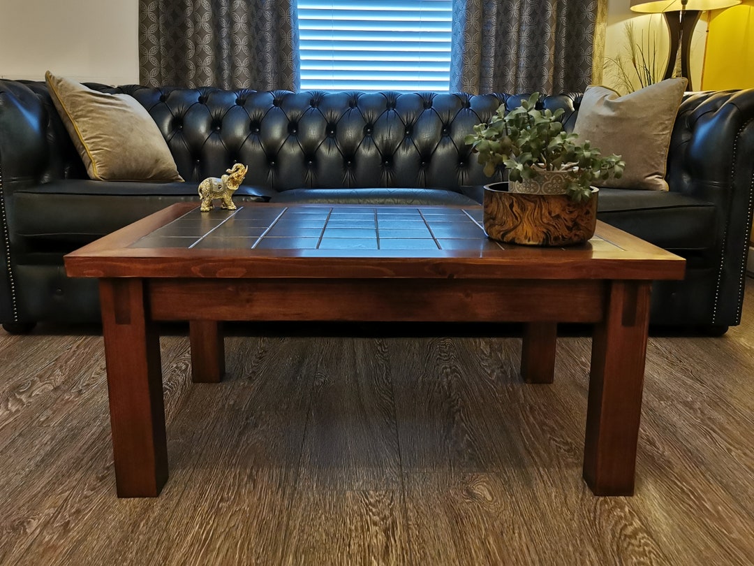 Solid Wood Ceramic Tiled Coffee Table - Etsy