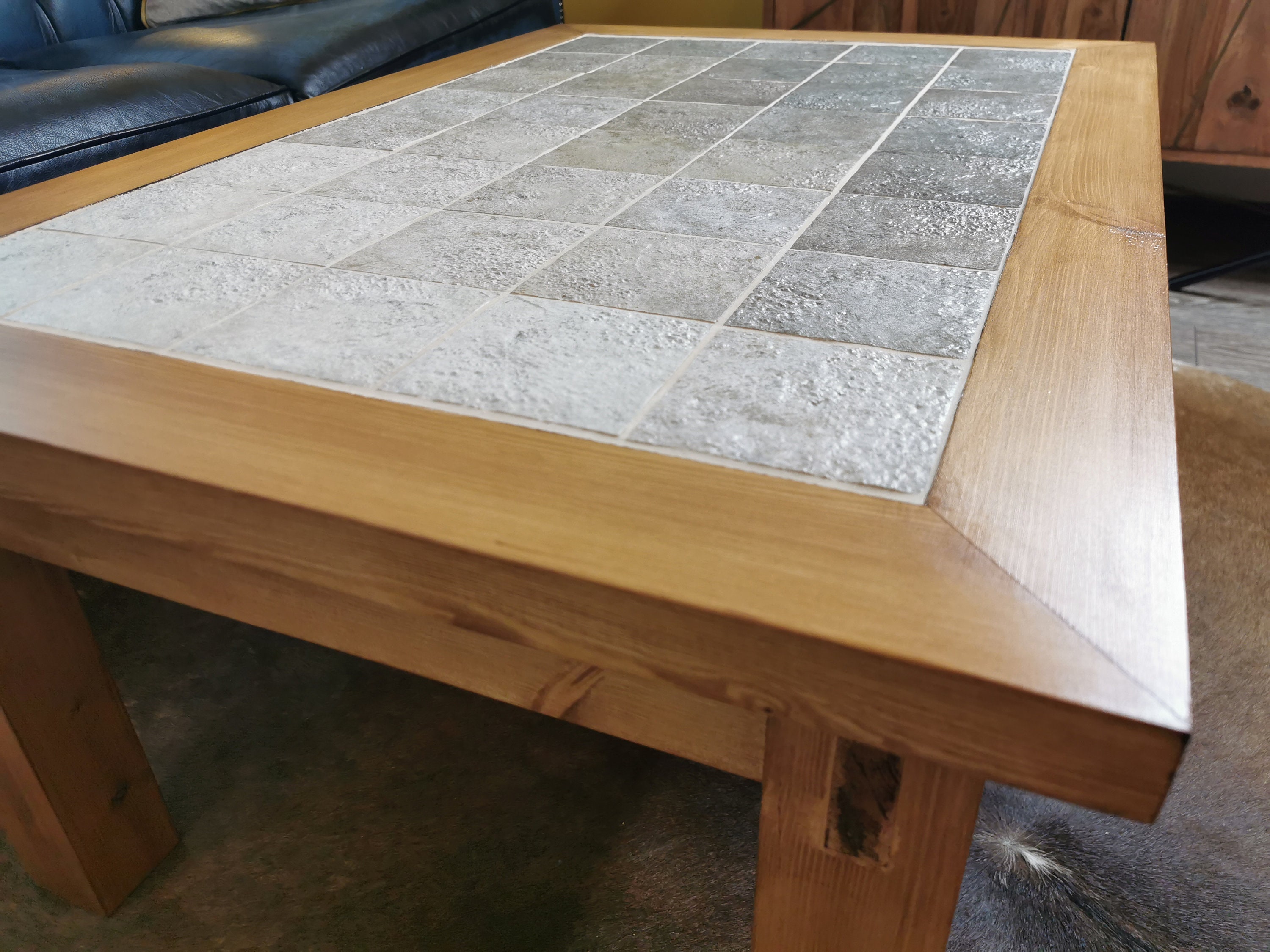 Solid Wood Ceramic Tiled Coffee Table - Etsy