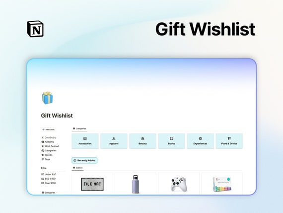 Gift Wishlist (Notion template)