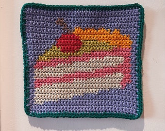 Piece of Cake Tapestry Crochet Wall Hanging Pattern
