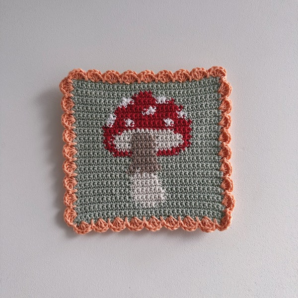 Mushroom Toadstool Tapestry Crochet Wall Hanging Pattern