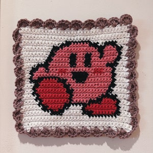Happy Kirby Tapestry Crochet Wall Hanging Original