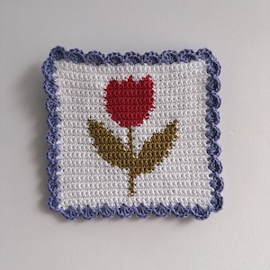 Spring Tulip Tapestry Crochet Wall Hanging Original