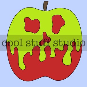 Slime Apple Spooky Halloween Coloring Page