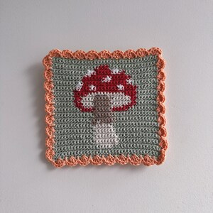Mushroom Tapestry Crochet Wall Hanging Original