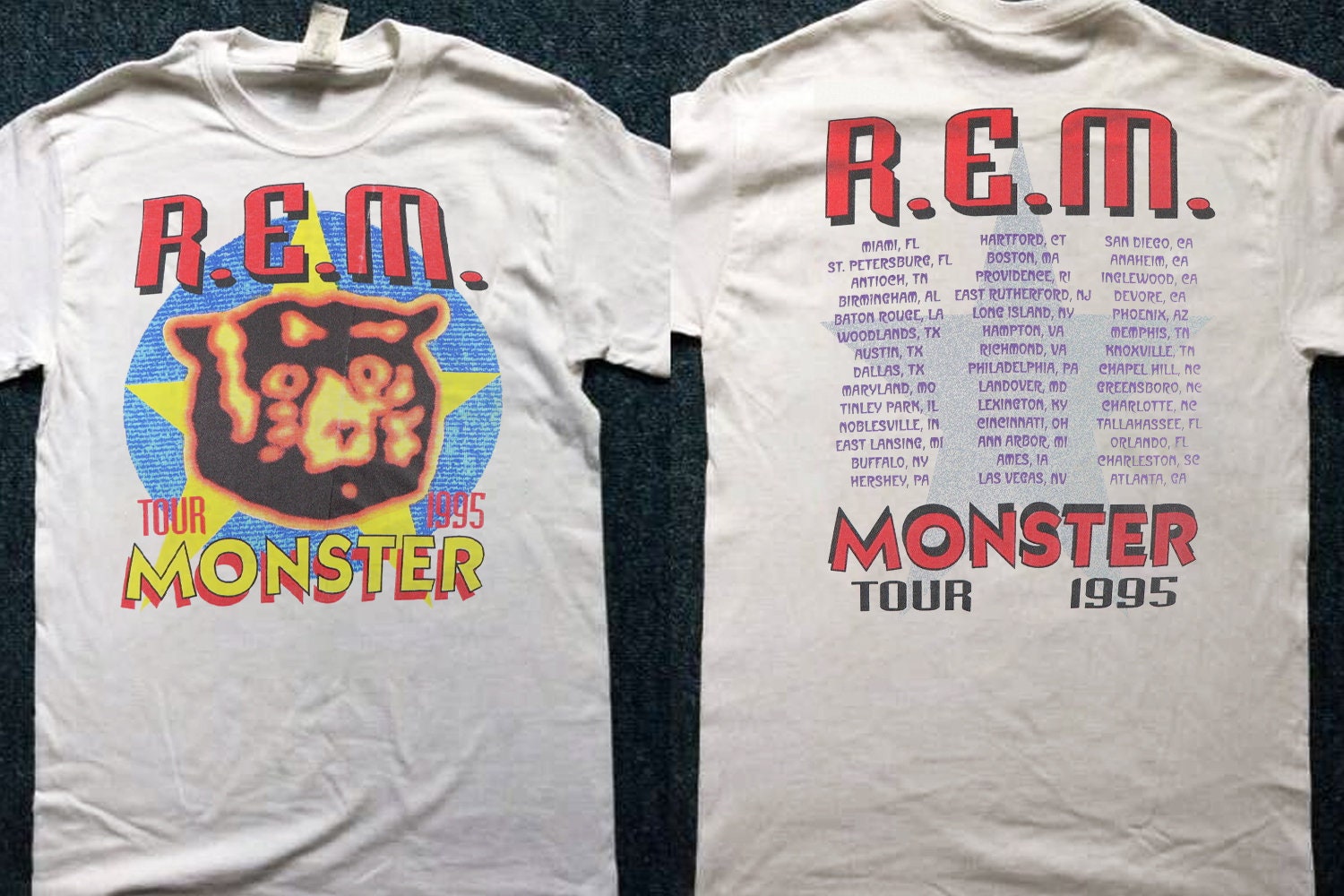 Discover Vintage 1995 REM Monster Tour T-Shirt, Rem T-Shirt, Rem Tour 1995 T-Shirt