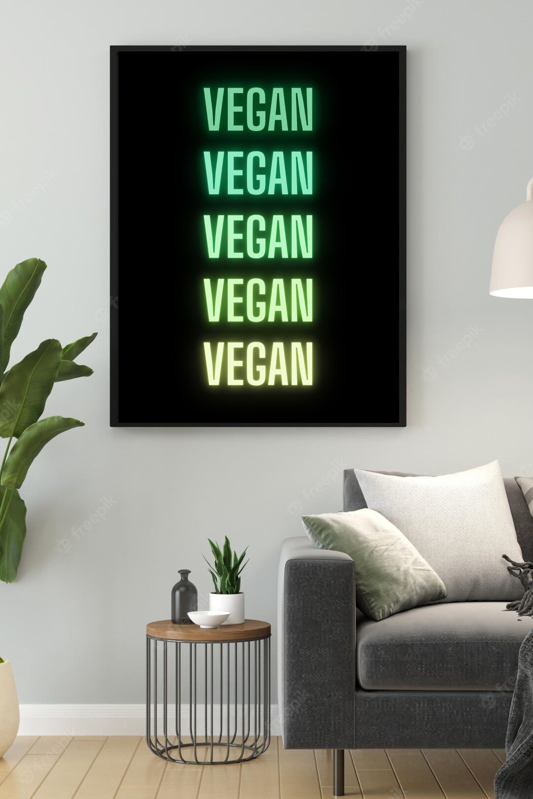 Vegan Neon Poster Retro Neon Sign Wallart Vegan Wall Art Etsy