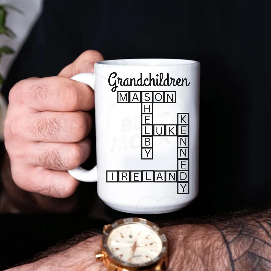 Personalized Crossword Puzzle Mug Custom Family Name Gift Unique Coffee Personalized Crossword Puzzle Mug Custom Family Name Gift Unique Coffee
