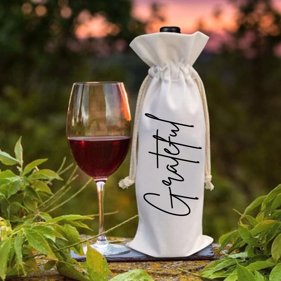 Custom Holiday Wine Bag Personalized Wine Gift Bag Canvas Wine Etsy