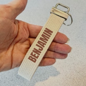 Llavero en blanco con forma de pulsera, suministros para pulseras de lona de algodón para vinilo de transferencia térmica y personalización, etiqueta para mochila DIY