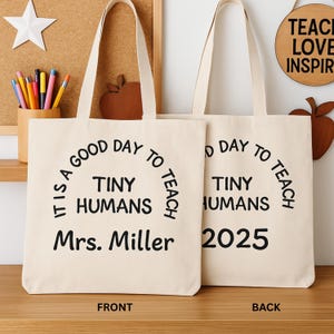 Sac fourre-tout personnalisé pour enseignant - C'est une bonne journée pour instruire de petits humains - Cadeau personnalisé pour enseignant - Cartable de rentrée pour éducateurs