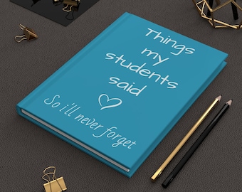 Diário personalizado para professores | Caderno de memórias com depoimentos de alunos | Presente de agradecimento para professores | Bloco de notas para professores | Diário para professores